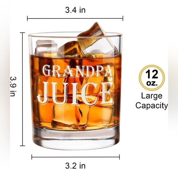 NWOT LIGHTEN LIFE Grandpa Juice Whiskey Glass 12 oz, Valued Wood Box - Picture 5 of 6